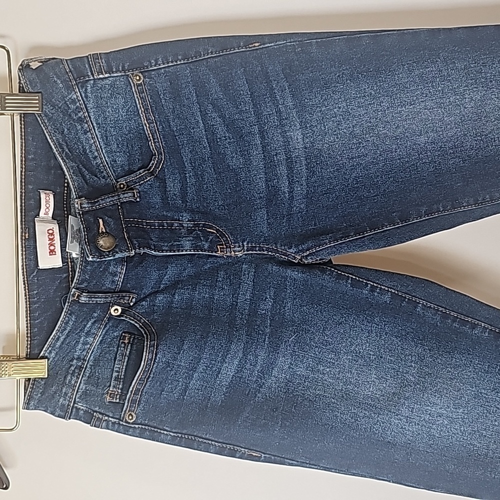 Bongo  Cropped Denim Jeans DIY Painted Back Pockets Size 4 Art To Wear A… - Picture 5 of 8